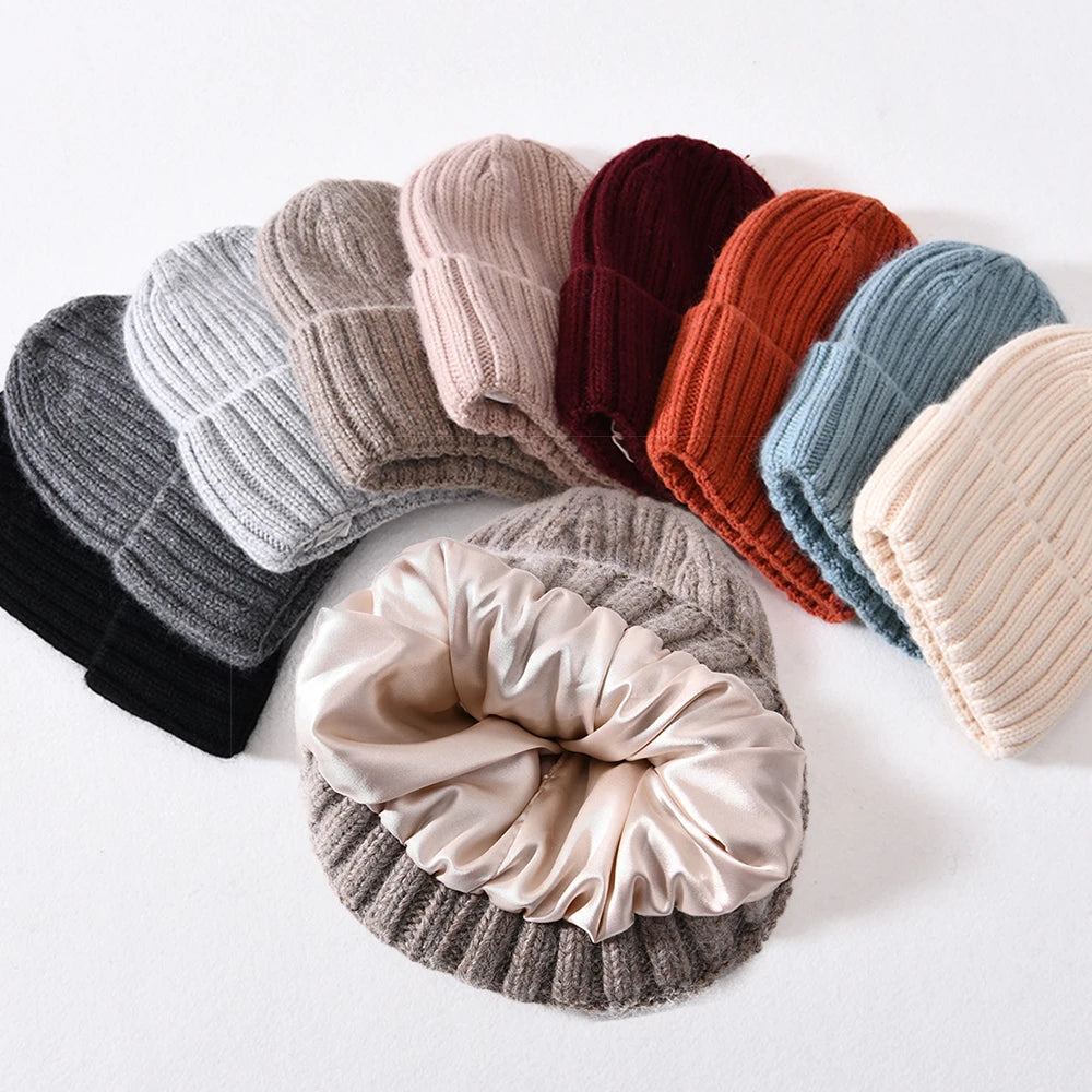 Silk satin lined Beanie