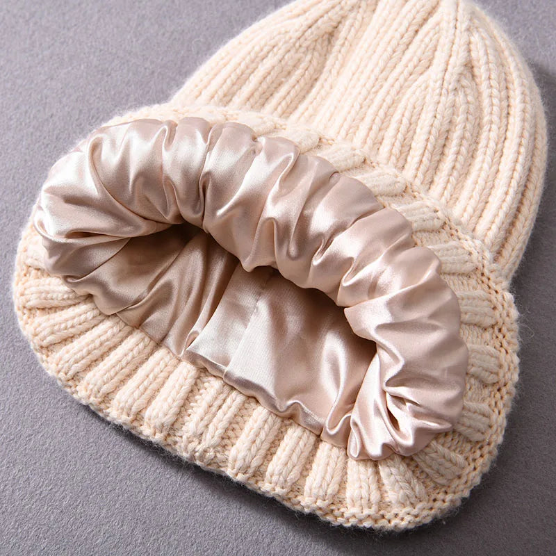 Silk satin lined Beanie